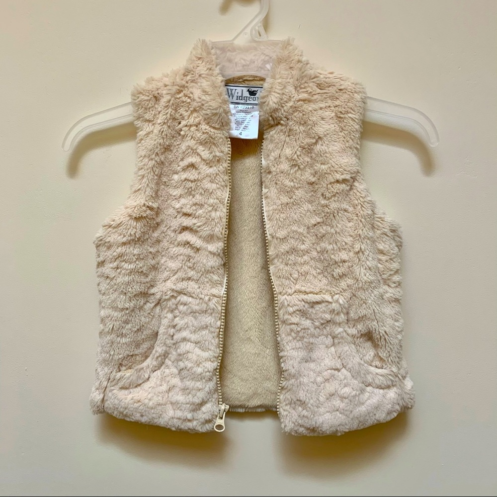 Widgeon Cream Color Faux Fur Vest Size 4 Girls